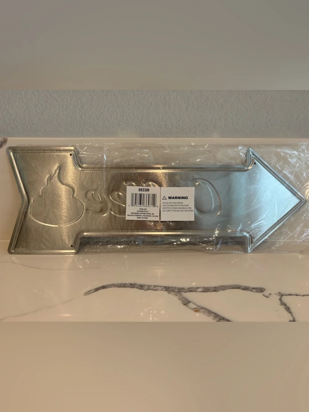 Coffee Arrow Tin Wall Sign - Red - One Size